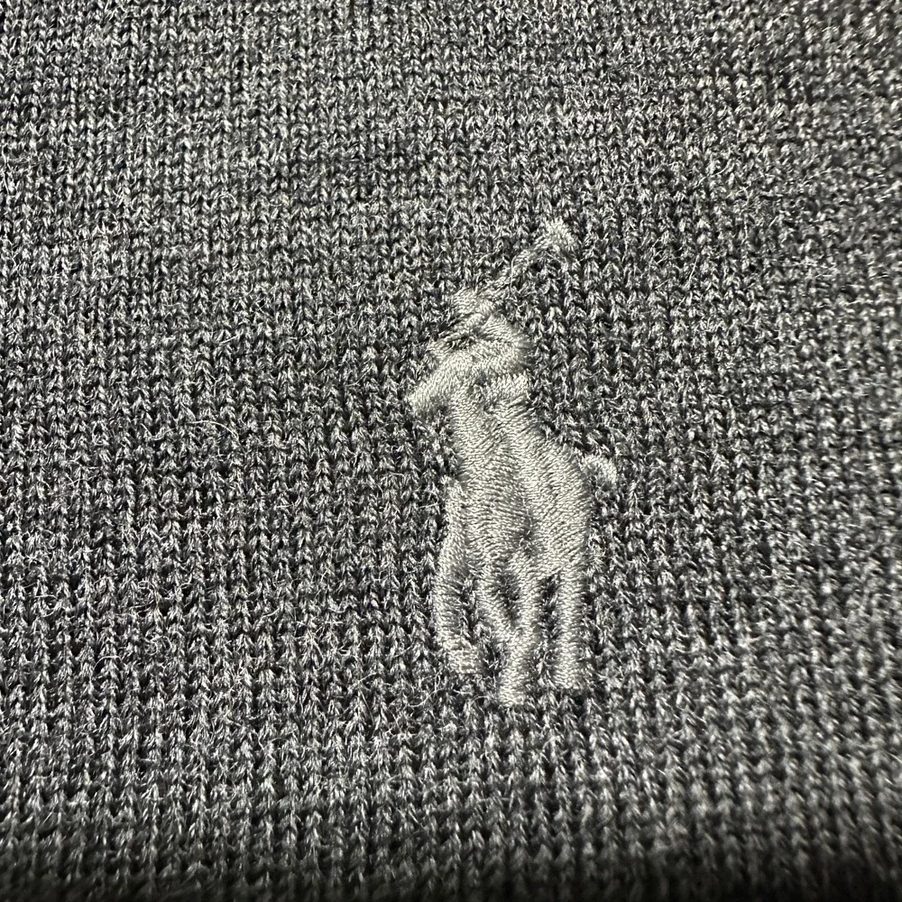 Polo Ralph Lauren Sweater Mens‎ 4XLT Gray 100% Merino Wool Knit V Neck Pony